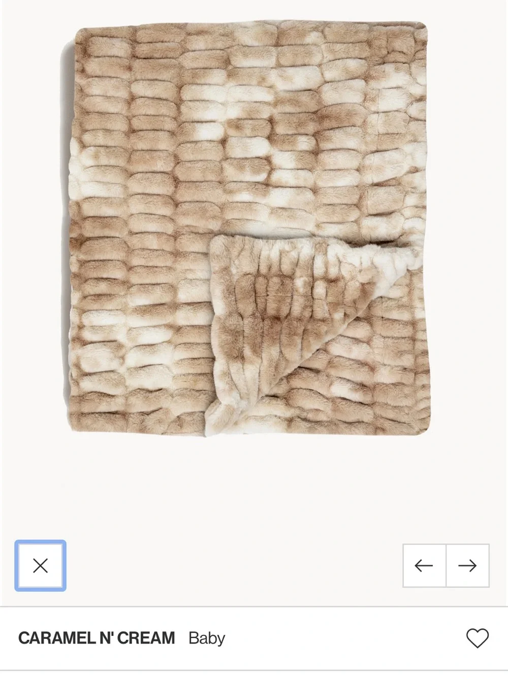 lola Caramel & Cream Plush Throw Blanket